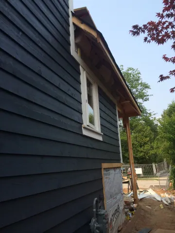 Exterior siding and soffit detail