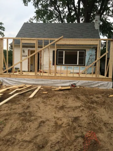 Timber wall framing for a home addition